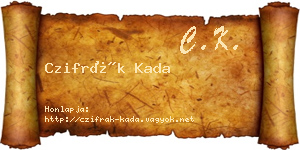 Czifrák Kada névjegykártya